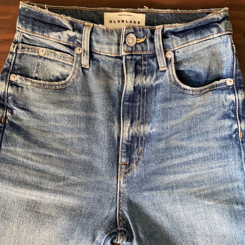 SLVRLAKE Denim Beatnik Slim Straight Leg High Waisted Jeans - Picture 4 of 6